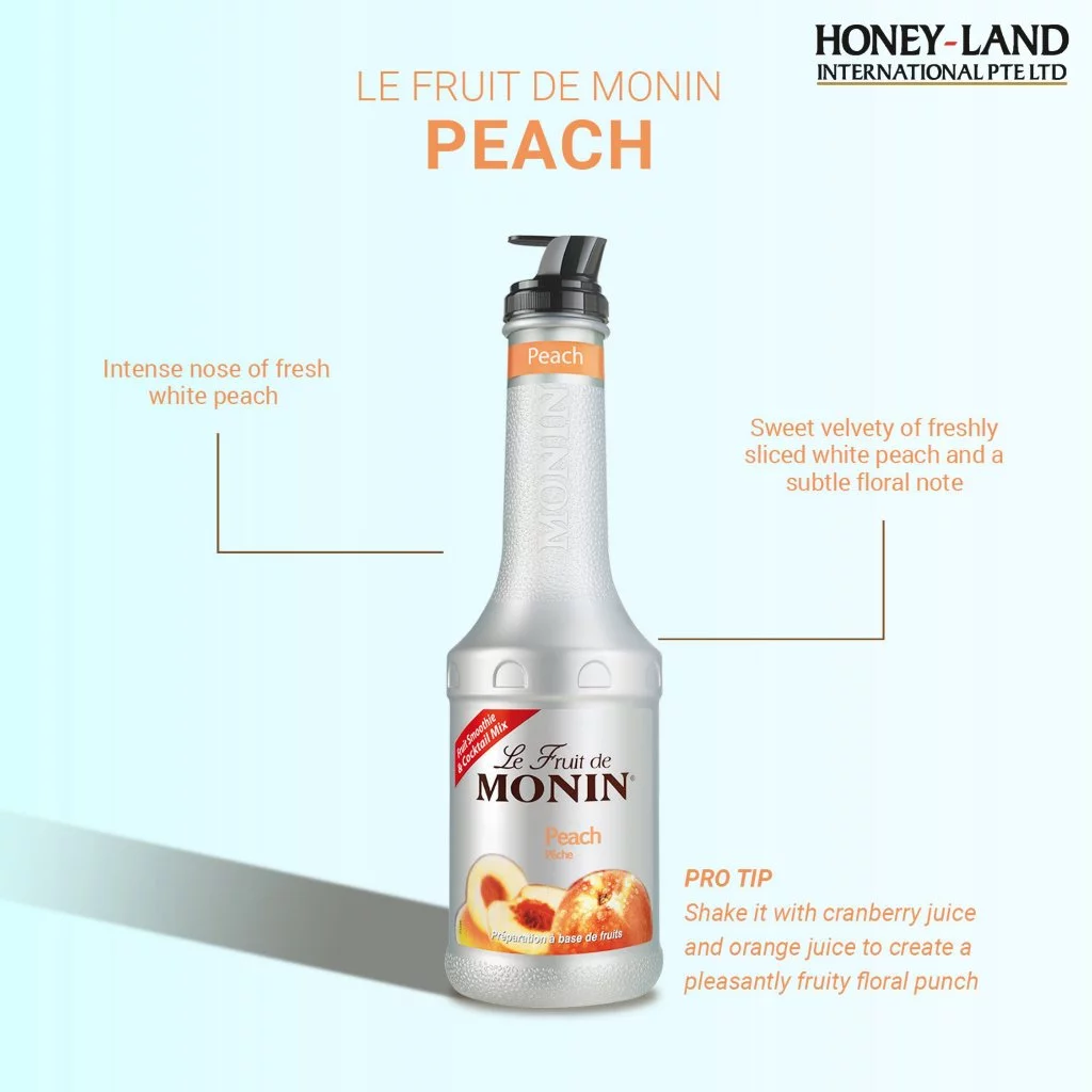 MONIN Peach Fruit Mix - 1L - Image 3