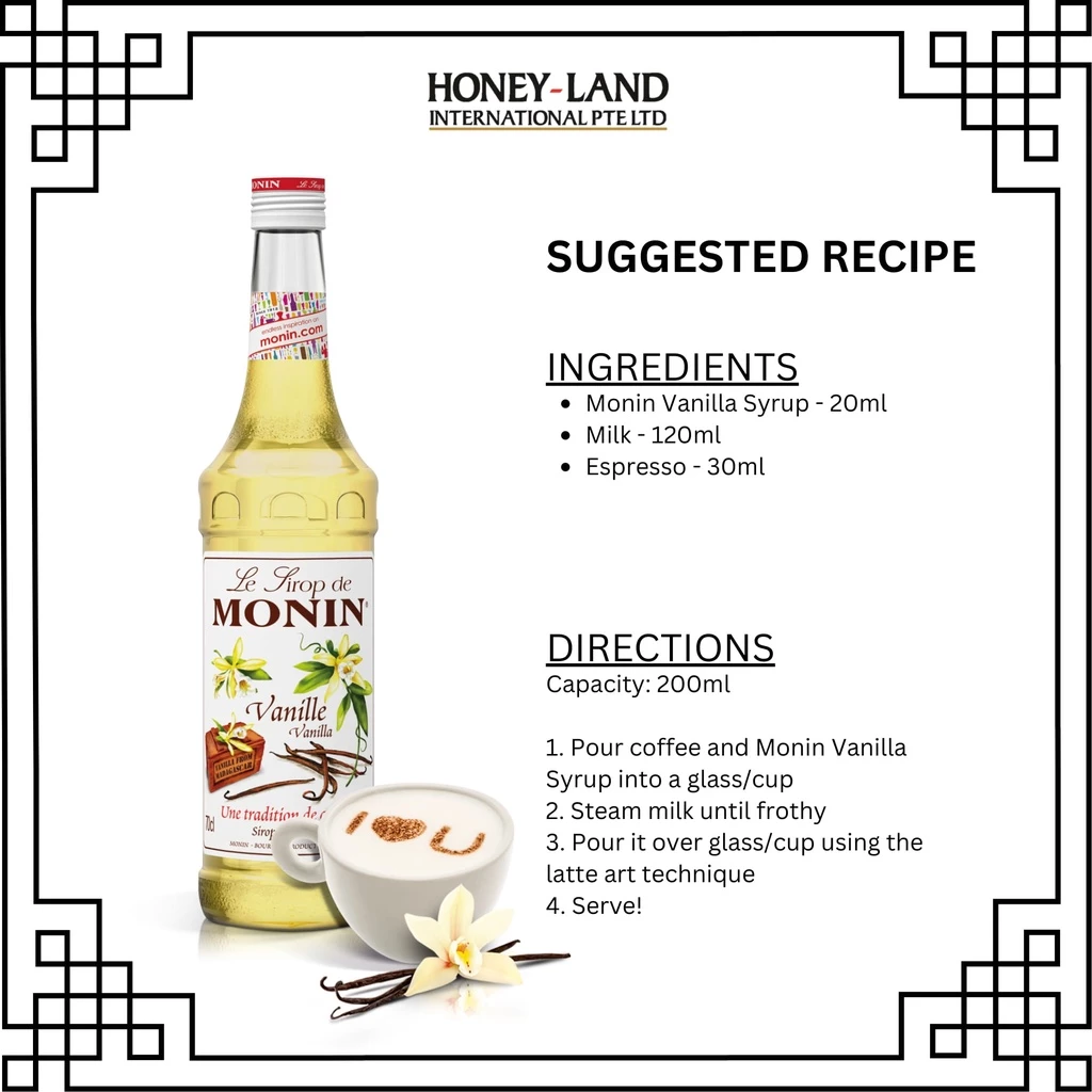 MONIN Vanilla Syrup - 700ML - Image 4